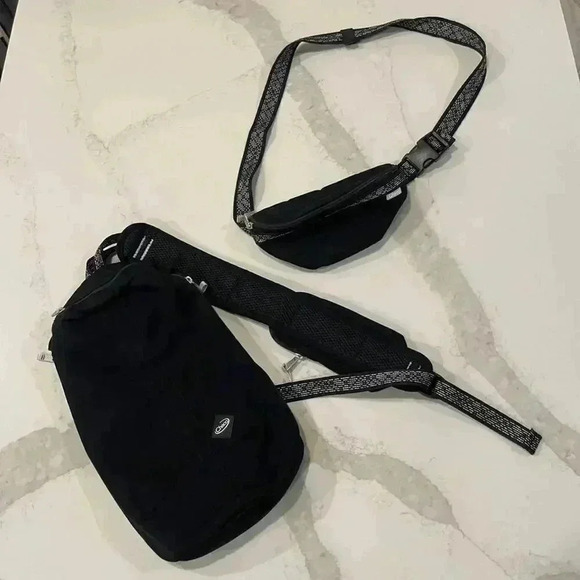 Chaco Radlands Sling Pack and Mini Hip Pack Matching Set Black Silver Metallic - Picture 1 of 10
